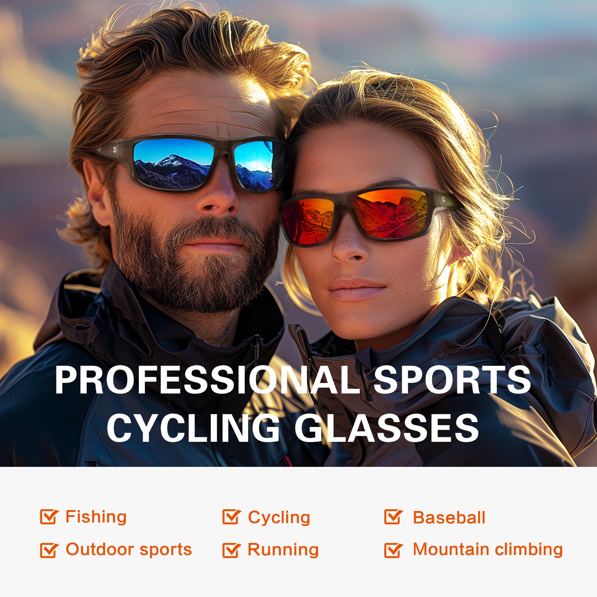 Polarized Sunglasses, UV400 Protection Wrap Around Sun Glasses for Golf Fishing Running Driving