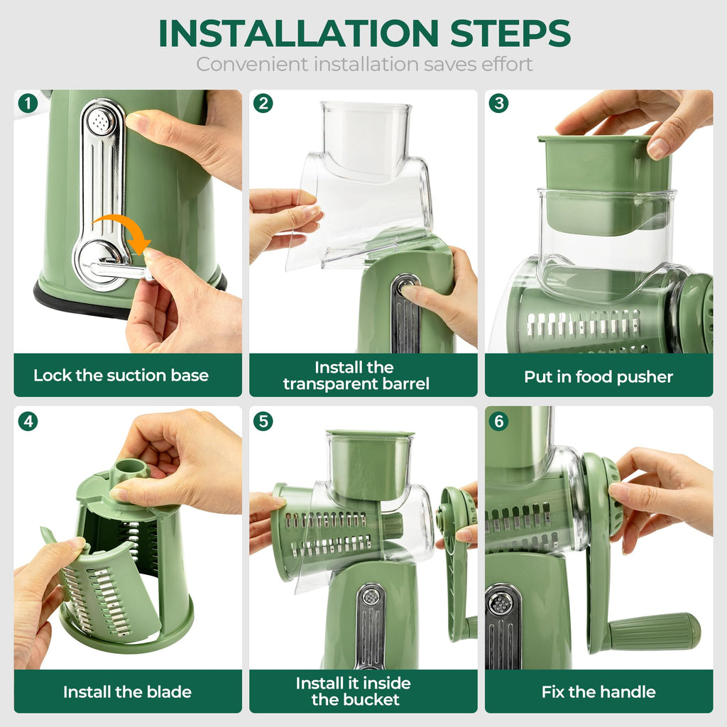 Food Grater with Handle - Vegetable Shredder