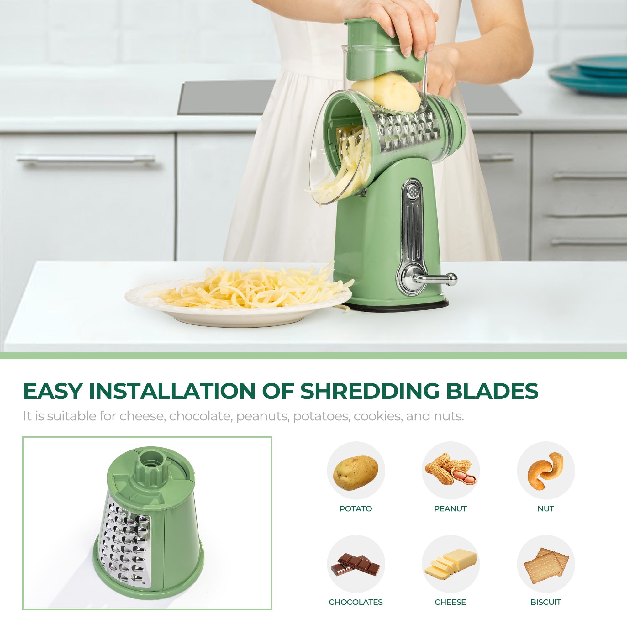 Food Grater with Handle - Vegetable Shredder
