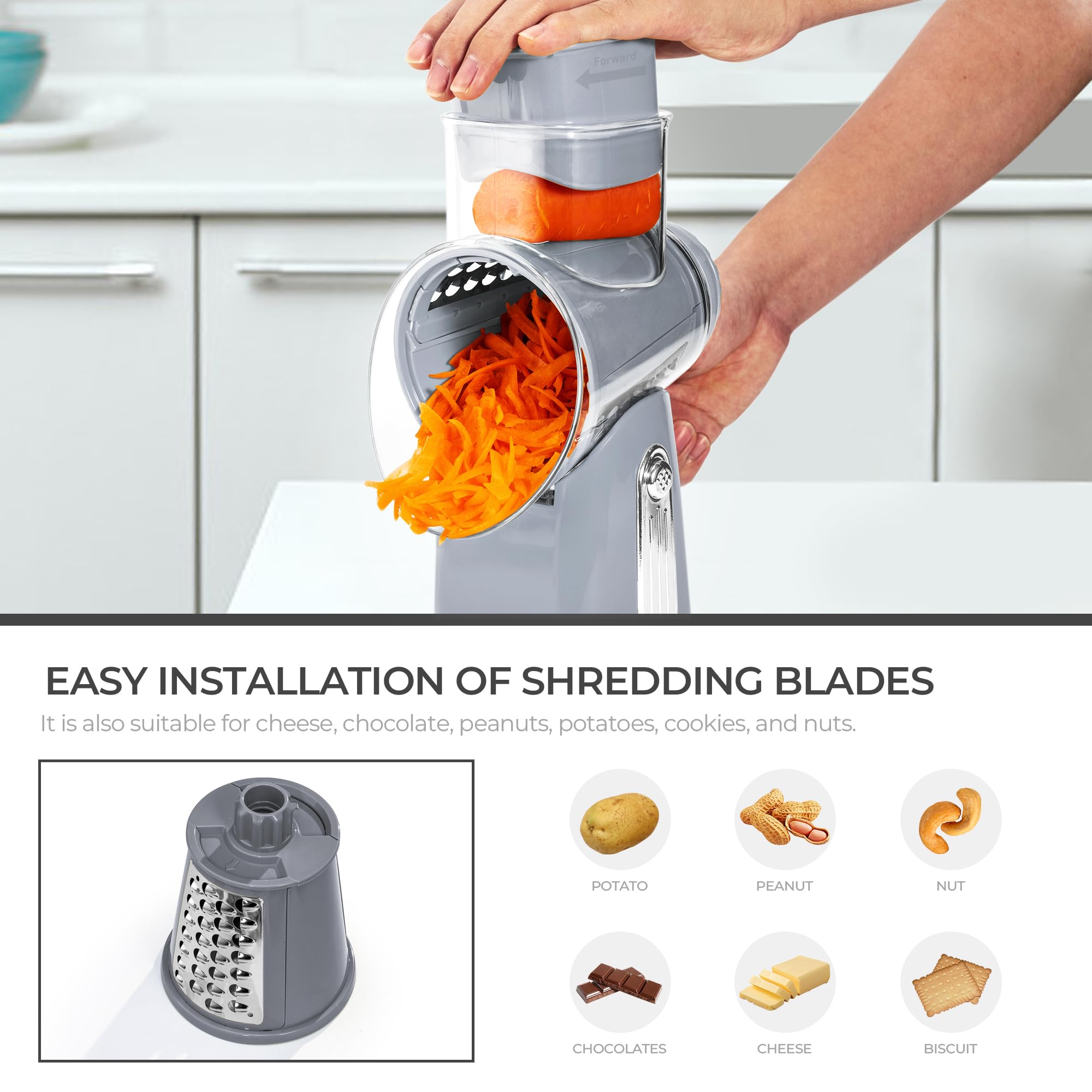 Averra Vegetable Grater for Home Use, Food Chopper for Kitchen